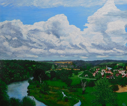Painting: River Neckar near Bad Wimpfen, Germany
